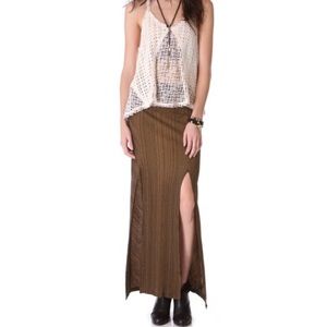 Free People Lazy Sunday Boho High Slit Maxi Skirt